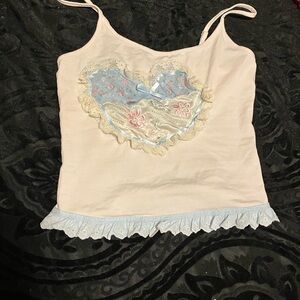 Handmade Floral Heart Tank Top